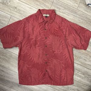 Tommy Bahama Men’s Red Silk Floral Camp Shirt XL